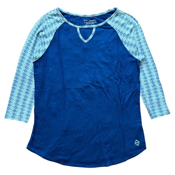 Vera Bradely Blue Daisy Small Tabitha 3/4 Sleeves Top, S - Picture 1 of 4